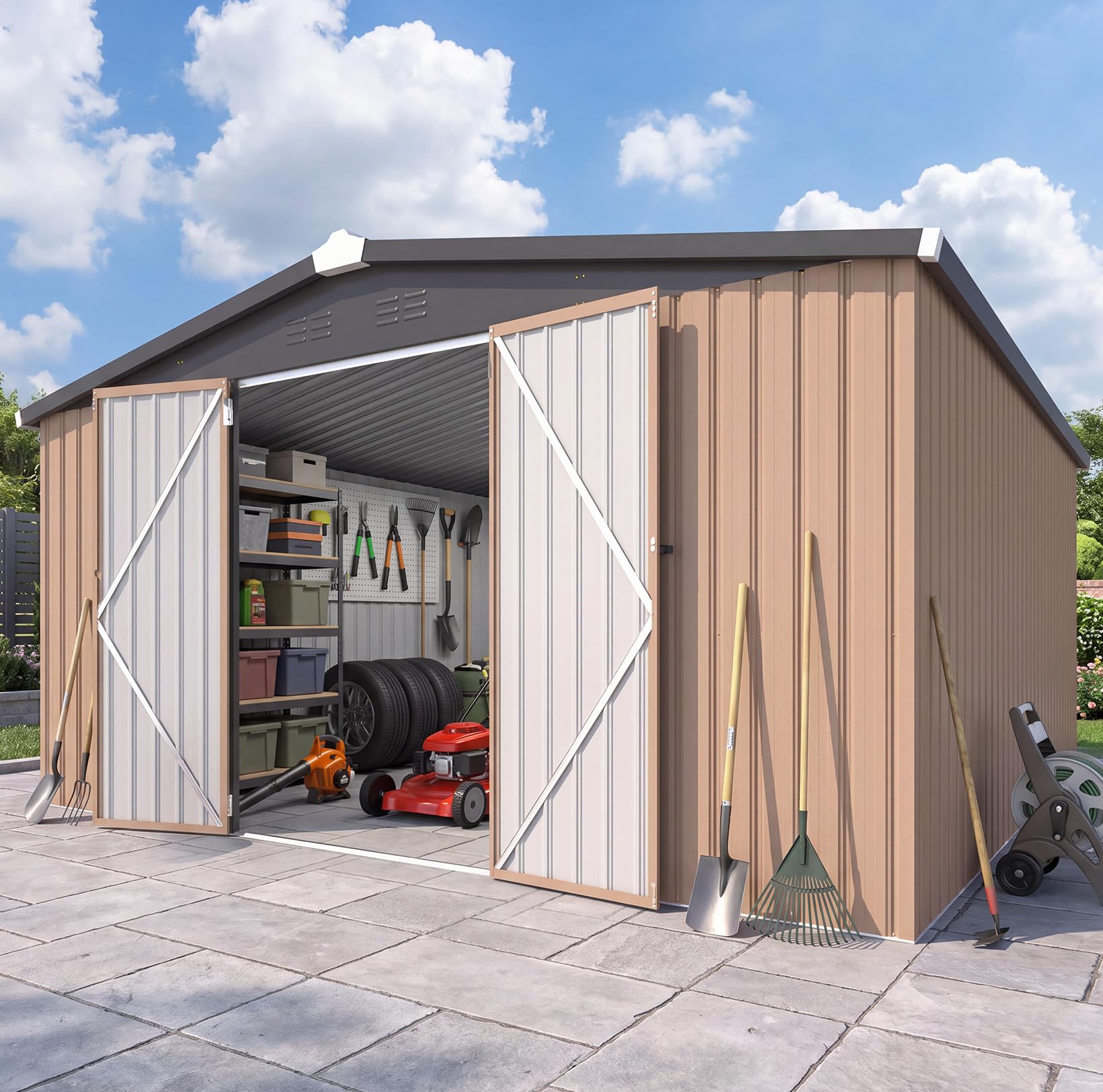 Amazon.com : AECOJOY 12x12 FT Large Galvanized Steel Outdoor